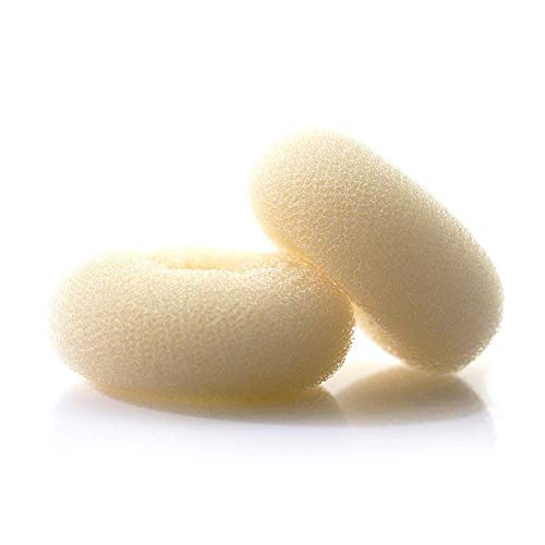 kitjans Hair Donut Bun Maker Blonde, Ring Style Bun, 2PCS Chignon Hair Increase Doughnut Shaper for Thick and Long Hair (X-Large, 4.5 Inch/Beige) - Image 1