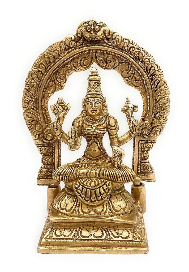 Bhunes Brass Parvati MATA Murti Mookambika Devi Idol Parvathi Devi Statue Adi Parashakti Statue Goddess Parvati Idol Mookambika Devi Statue Durga DeviGold 7 Inch 1 Piece
