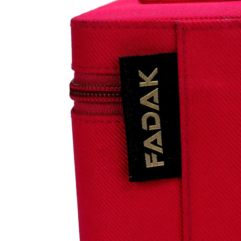 fadak Vanity Organiser for Women Makeup Box for All Cosmetic and Jewellery Item with Polyster Fabrics Pink Pink - Image 3