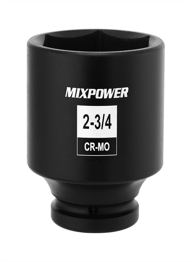 MIXPOWER 3/4" Drive Shallow Impact Socket, CR-MO, 2-3/4", SAE, 6 Point, Axle Nut Impact Grade Socket for Easy Removal - Image 1