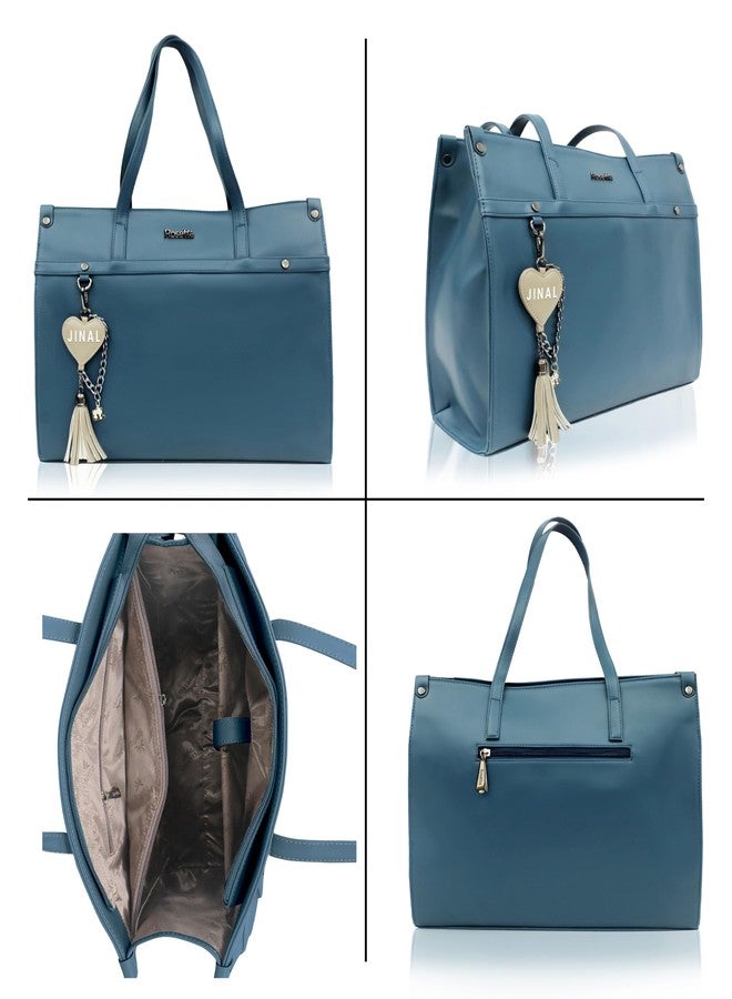 روزيتا مجموعة هدايا التجميل روزيتا 6 في 1 للنساء | حقيبة يد أنيقة باللون الأزرق الفولاذي مع جل للوجه، لوشن الصبار، جل استحمام، ملح استحمام ومرطب شفاه | مجموعة سبا فاخرة. - Image 4