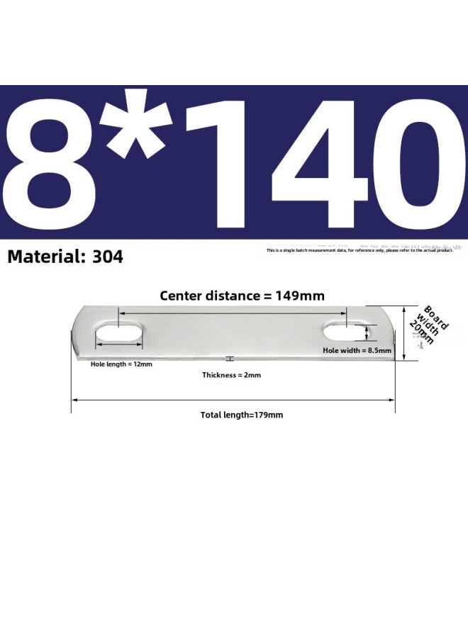 304 Stainless Steel U-shaped Screw Bolt Baffle U-shaped Clamp Screw Pipe Clamp Baffle Square Gasket Pipe Clamp M6-M12-Specifications And Models:M8*140  - Image 1