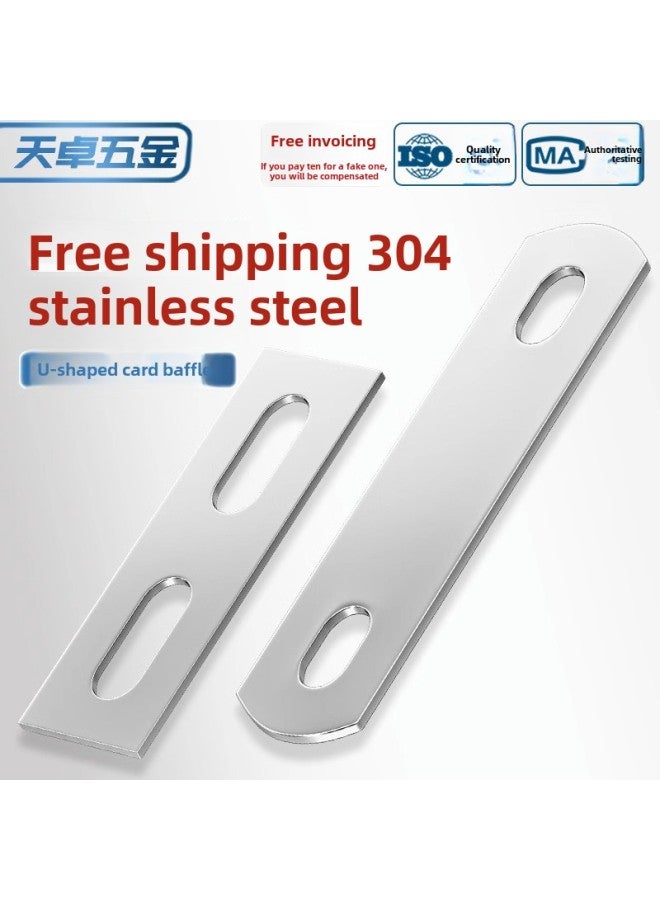 304 Stainless Steel U-shaped Screw Bolt Baffle U-shaped Clamp Screw Pipe Clamp Baffle Square Gasket Pipe Clamp M6-M12-Specifications And Models:M8*140  - Image 2
