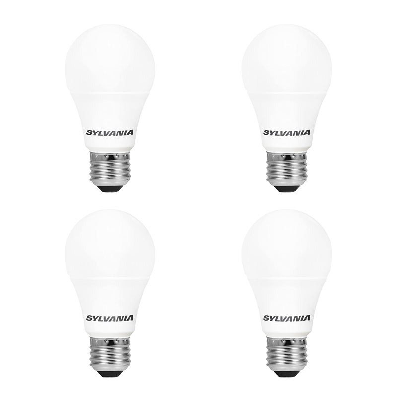 LEDVANCE Sylvania LED A19 Light Bulb, 75W Equivalent, Efficient 12W, Medium Base, Frosted Finish, 1100 Lumens, 5000K, Daylight - 4 Pack (78100) - Image 1
