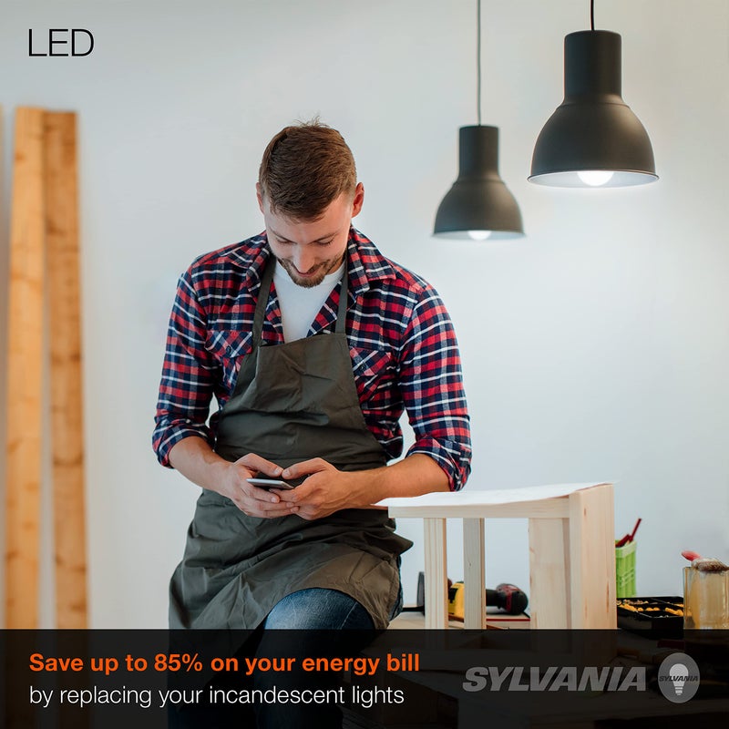 LEDVANCE Sylvania LED A19 Light Bulb, 75W Equivalent, Efficient 12W, Medium Base, Frosted Finish, 1100 Lumens, 5000K, Daylight - 4 Pack (78100) - Image 4