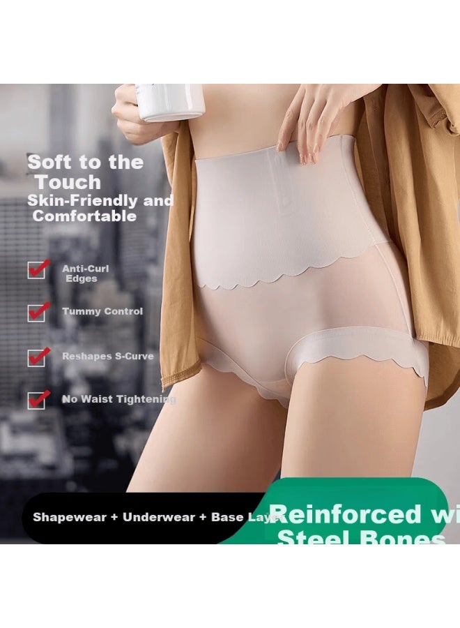 Yuzhaolin Ice Silk Waist-slimming Hip-lifting Ultra-thin High-waist Shaping Postpartum Tummy Control Lifting Panties For Women - Image 2