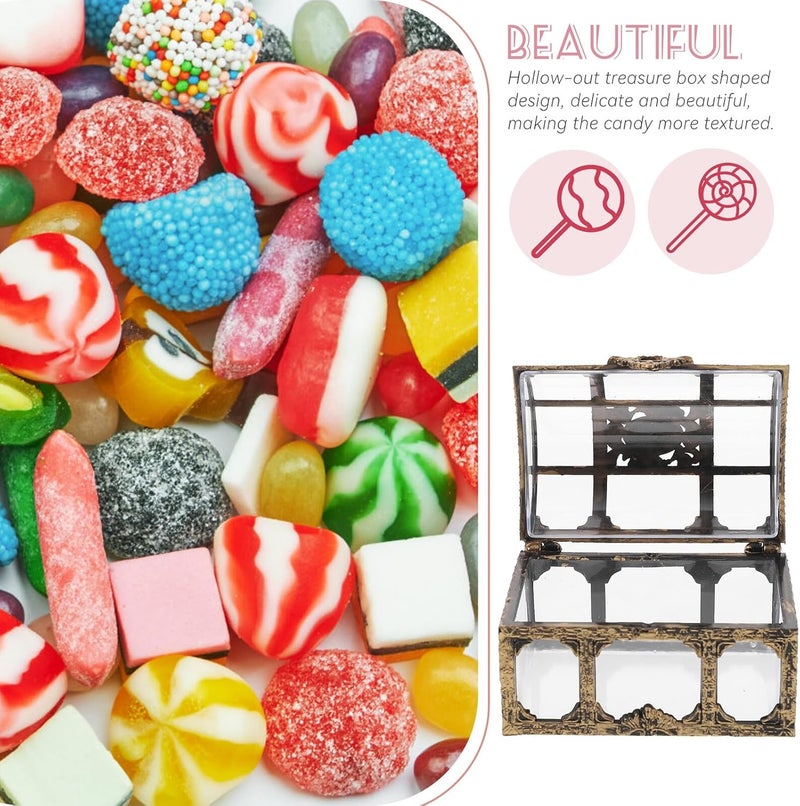 IDEANATEGRATE 12pcs Plastic Candy Boxes Wedding Favor Containers Party Sweets Treasure Chest Small Candy Cases for Wedding and Celebration in Antique Bronze - Image 3