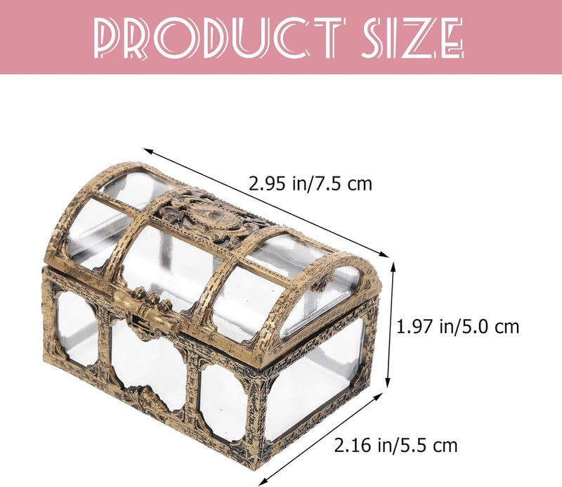 IDEANATEGRATE 12pcs Plastic Candy Boxes Wedding Favor Containers Party Sweets Treasure Chest Small Candy Cases for Wedding and Celebration in Antique Bronze - Image 2