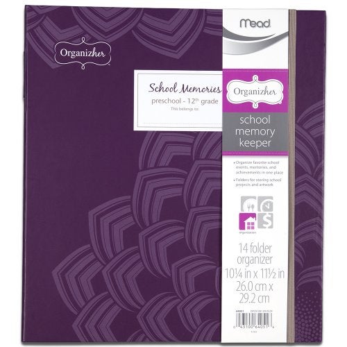 Mead Organizher School Memory Keeper, 14-Folder Organizher, 10.25 x 11.5 Inches, Purple (64051) - Image 1