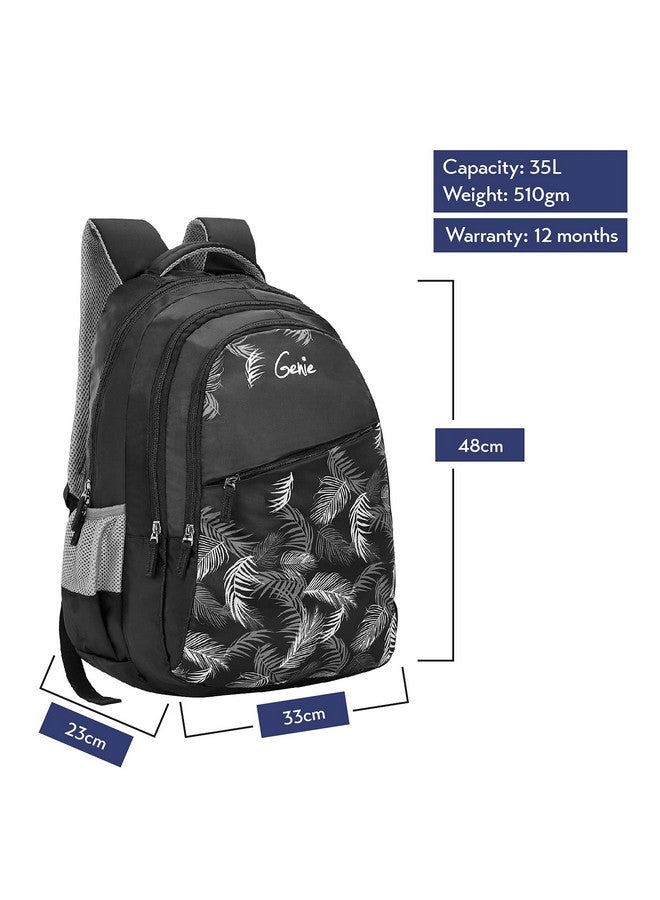 Genie Genie Lush 36 litres Black School Backpack for Girls (19 inch, 3 Compartments, Water Resistant)  - Image 5