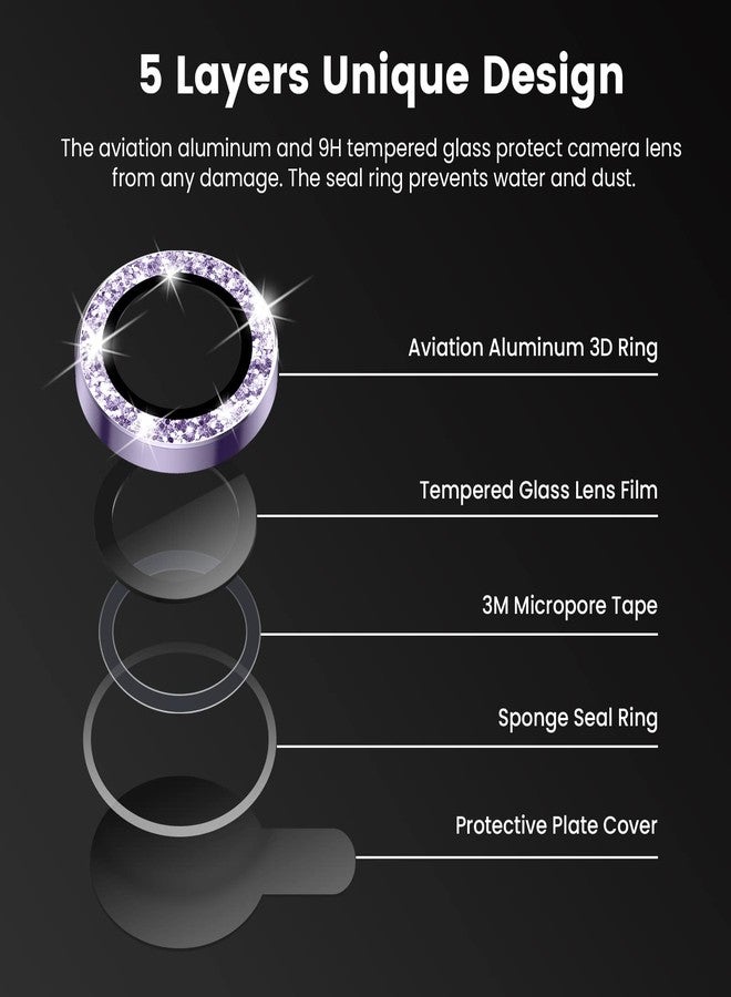 Tensea for iPhone 14 Pro/iPhone 14 Pro Max Camera Lens Protector, 9H Tempered Glass Camera Cover Screen Protector Metal Individual Ring Protector for iPhone 14Pro 6.1 inch iPhone 14 ProMax 6.7 inch - Image 5