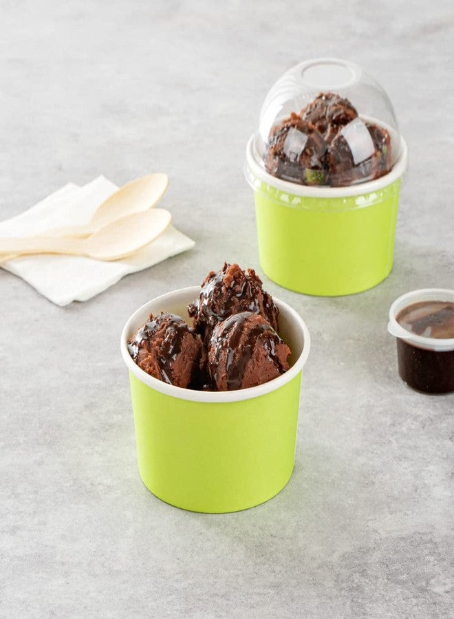 Restaurantware-Coppetta 8-Ounce Dessert Cups, 200 Disposable Ice Cream Cups - Lids Sold Separately, Sturdy, Light Green Paper Frozen Yogurt Bowls, For Hot And Cold Foods, Perfect For Gelato Or Mousse - Image 3