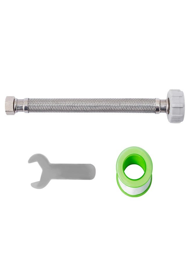 SUNGATOR خط إمداد مياه المرحاض SUNGATOR بطول 9 بوصات، وصلة خرطوم المرحاض المضغوطة 7/8 بوصة × 3/8 بوصة، خط إمداد مياه مضفر من الفولاذ المقاوم للصدأ بطول 9 بوصات مع مفتاح ربط واحد وشريط مانع للتسرب (عبوة واحدة) - Image 1