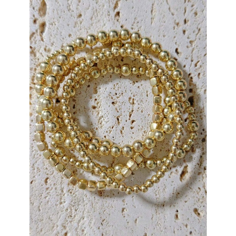 5pcs/Set Fashionable Elastic Beaded Bracelet Set For Women, Suitable For Layering And  Accessorizing - Image 3