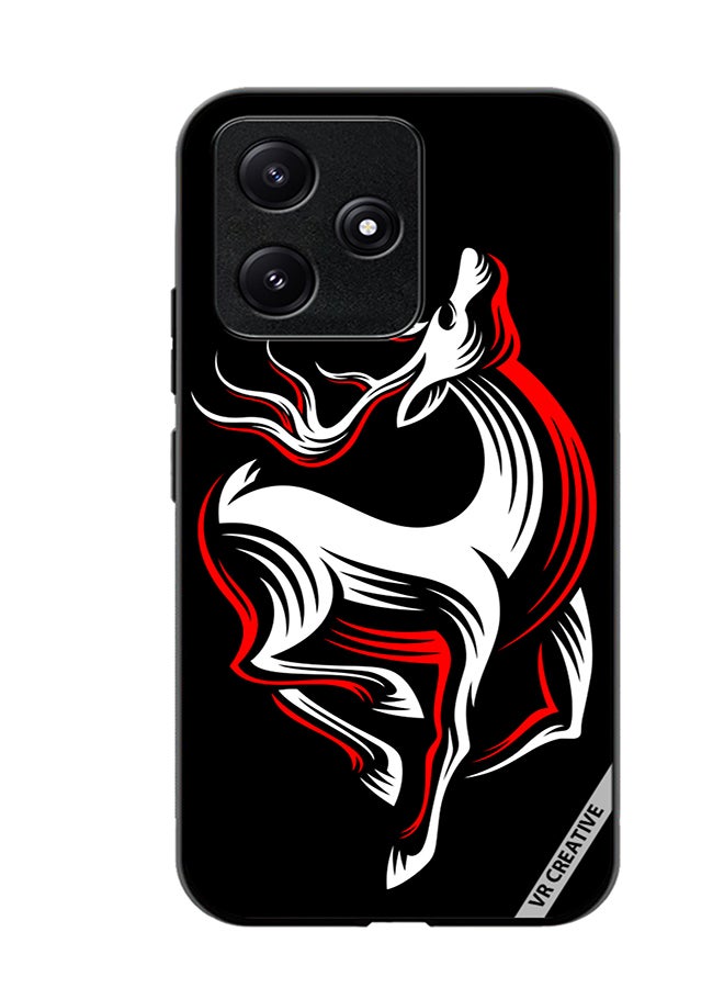 VR CREATIVE Protective Case Cover For Xiaomi Poco M6 Pro 5G Deer On A Black Design Multicolour - Image 1