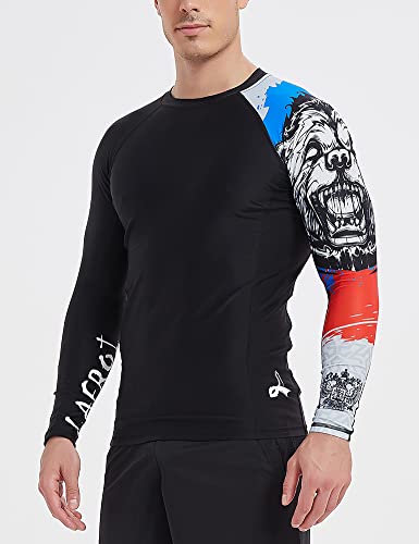 LAFROI Men's Long Sleeve UPF 50+ Baselayer Skins Performance Fit Compression Rash Guard-CLYYB Asym Honor Strike Size LG - Image 5