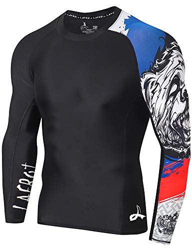 LAFROI Men's Long Sleeve UPF 50+ Baselayer Skins Performance Fit Compression Rash Guard-CLYYB Asym Honor Strike Size LG - Image 1