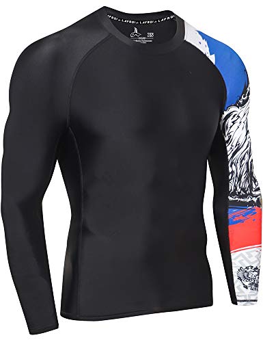 LAFROI Men's Long Sleeve UPF 50+ Baselayer Skins Performance Fit Compression Rash Guard-CLYYB Asym Honor Strike Size LG - Image 3