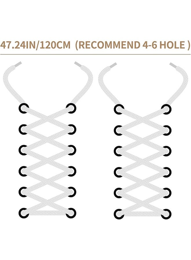 3pairs Flat Shoe Laces 8MM Single-Layer Flat Shoe Laces For White Boys And Girls Shoes Suitable For Sports Leisure Mountaineering Basketball Shoes Laces (White) - Image 4