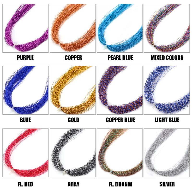 XFISHMAN Fly Tying Materials 12 Colors Krystal Flash Ripple Flashabou Flies Fishing Lure Making Supplie - Image 2