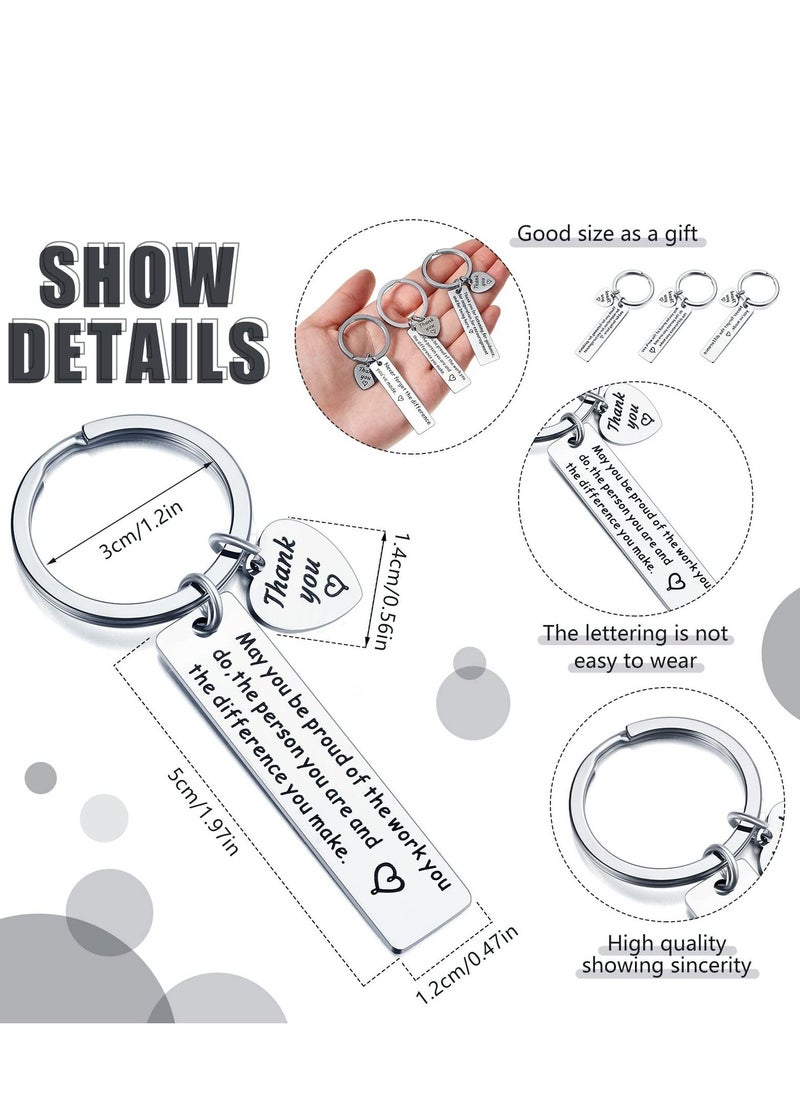 SYOSI 6 Pieces Thank You Gifts Appreciation Keychain Make a Difference Keychain Appreciation Gifts for Coworker Nurse Teacher  - Image 3