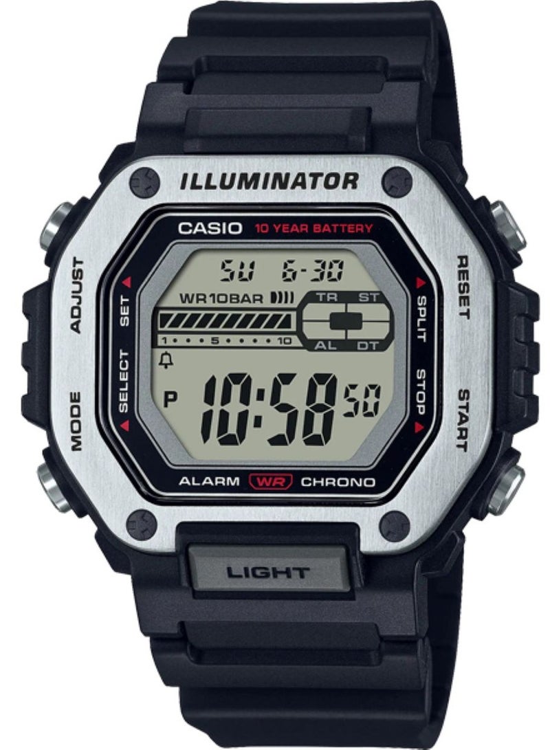 CASIO ساعة كاسيو للرجال رقمية من الراتنج باللون الأسود MWD-110H-1AVDF - Image 1