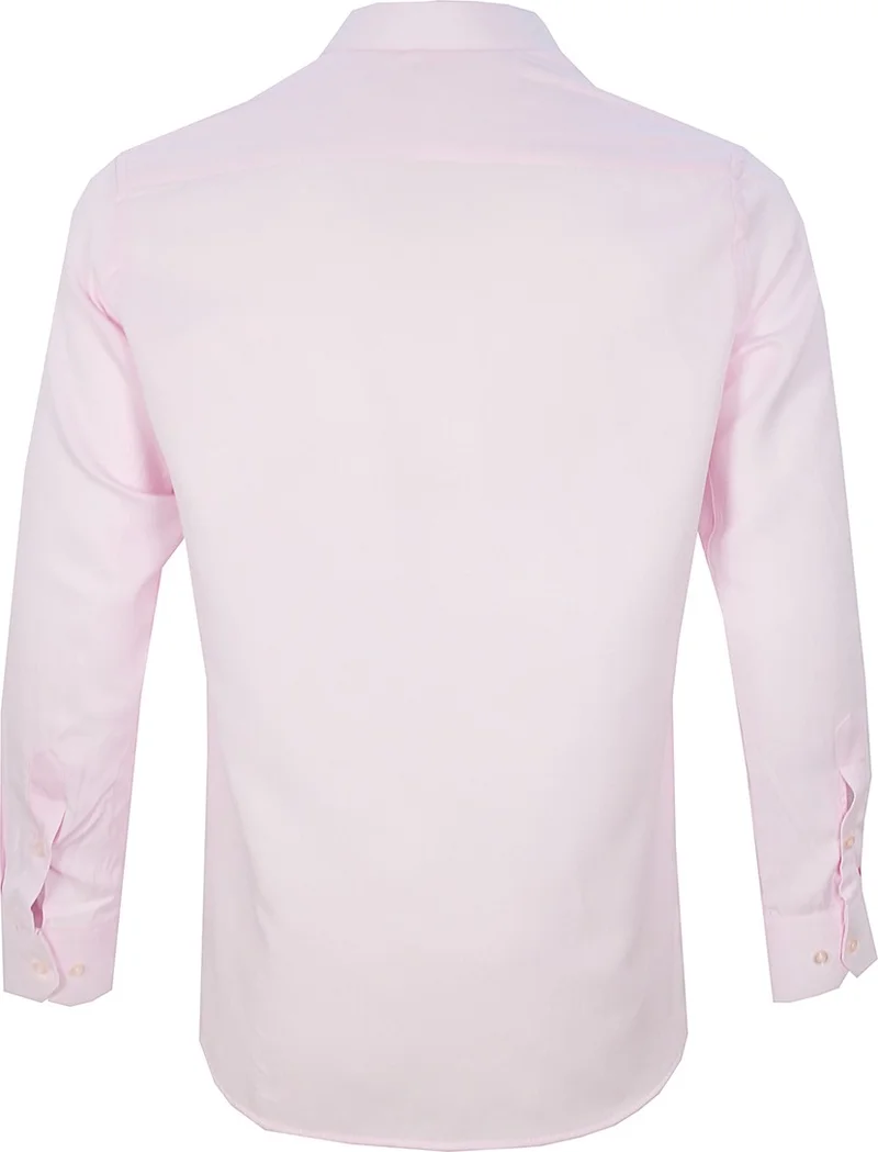 فاريتا Men's Pink Oxfort Straight Long Sleeve Classic Cut Single Pocket Shirt