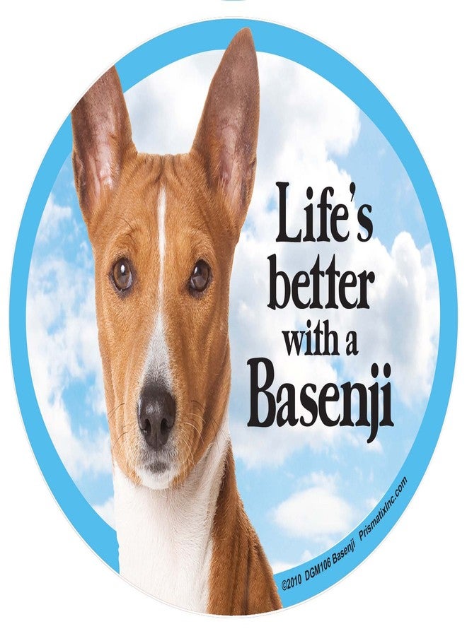 Prismatix Basenji Oval Dog Magnet for Cars - Image 1