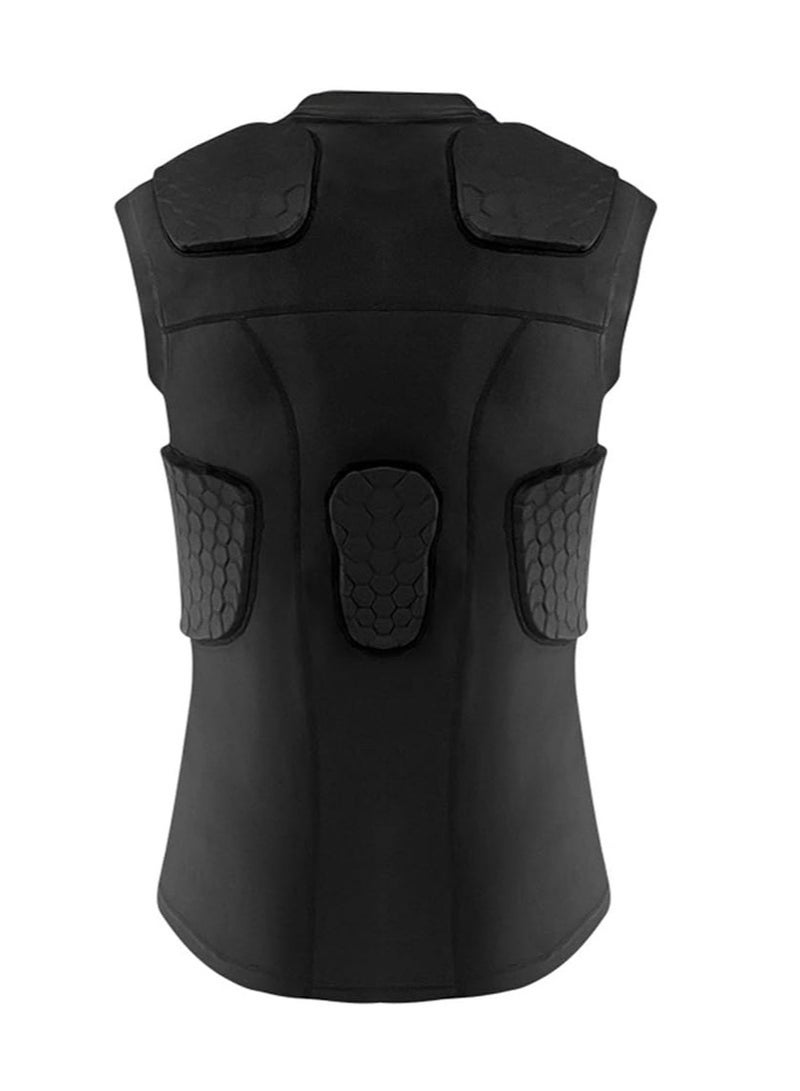 general Basketball quick-drying sports vest, goalkeeper goalkeeper anti-collision suit, padded compression shirt with ribs, shoulder pads and back pads, football training vest - Image 2