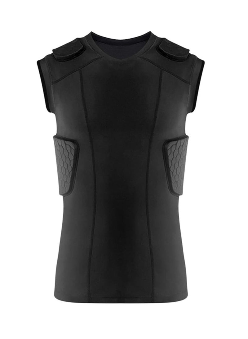 general Basketball quick-drying sports vest, goalkeeper goalkeeper anti-collision suit, padded compression shirt with ribs, shoulder pads and back pads, football training vest - Image 1