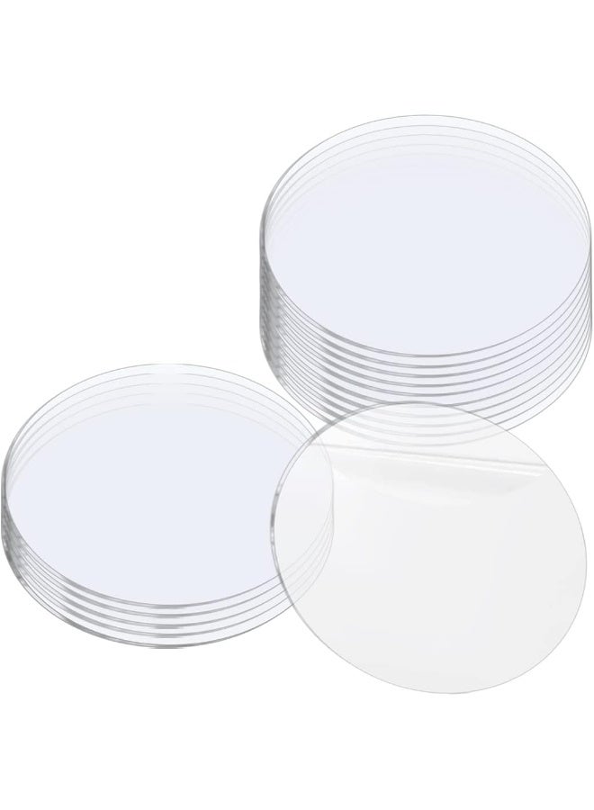 TPGP 16 Pieces Clear Acrylic Sheets, 10 cm Round Acrylic Disc Transparent, 0.2 cm Thick Plexiglass Sheets Round for Christmas Pendants DIY Crafts Scrapbooking Display - Image 1
