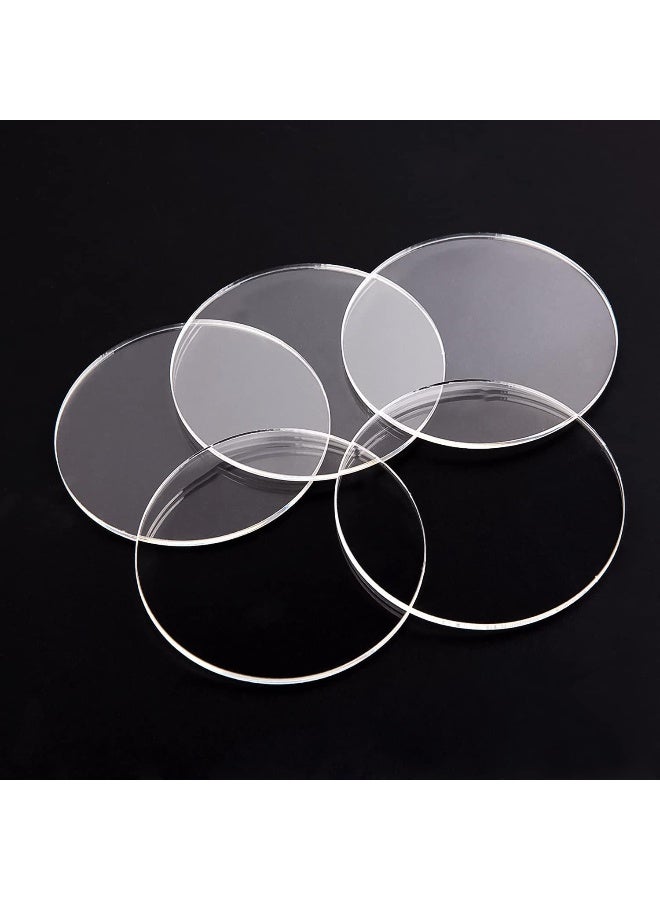 TPGP 16 Pieces Clear Acrylic Sheets, 10 cm Round Acrylic Disc Transparent, 0.2 cm Thick Plexiglass Sheets Round for Christmas Pendants DIY Crafts Scrapbooking Display - Image 3