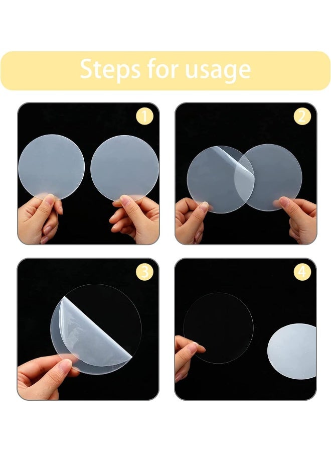 TPGP 16 Pieces Clear Acrylic Sheets, 10 cm Round Acrylic Disc Transparent, 0.2 cm Thick Plexiglass Sheets Round for Christmas Pendants DIY Crafts Scrapbooking Display - Image 4