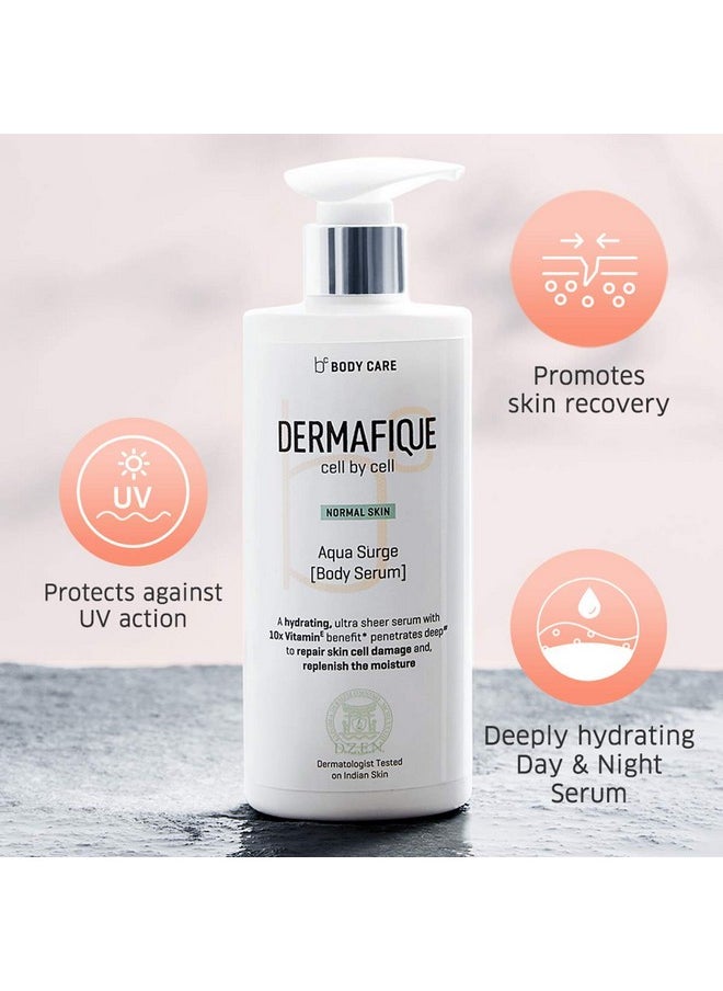 Dermafique - Aqua Surge Body Serum With Shea Butter - 300Ml, Body Lotion For Normal Skin, With 10X Vitamin E Benefits And Glycerine, Repairs Skin Cell Damage, Moisturizer For Body | Dermatologist Tested - Image 1