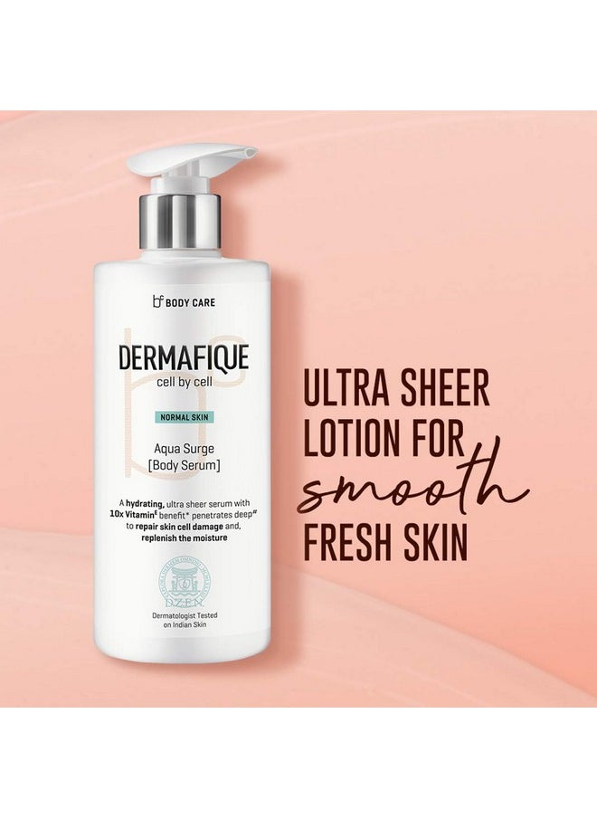 Dermafique - Aqua Surge Body Serum With Shea Butter - 300Ml, Body Lotion For Normal Skin, With 10X Vitamin E Benefits And Glycerine, Repairs Skin Cell Damage, Moisturizer For Body | Dermatologist Tested - Image 1