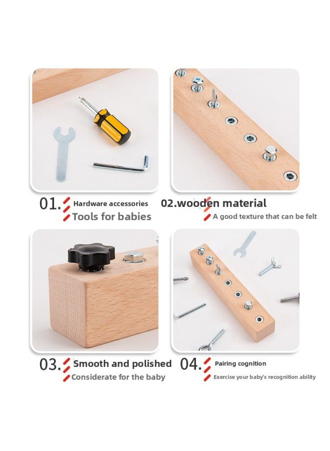 Early Education Screw Combination Assembly And Disassembly Toy Hand-eye Coordination Training Busy Board Screw Children's Wooden Toys-Color:Screw Toys-Specifications:22*6.5*4cm  - Image 5