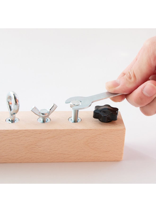 Early Education Screw Combination Assembly And Disassembly Toy Hand-eye Coordination Training Busy Board Screw Children's Wooden Toys-Color:Screw Toys-Specifications:22*6.5*4cm  - Image 4