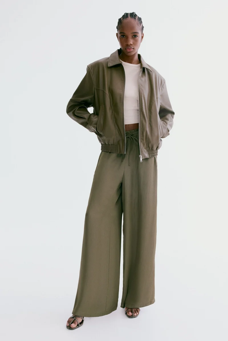 H&M Satin drawstring trousers