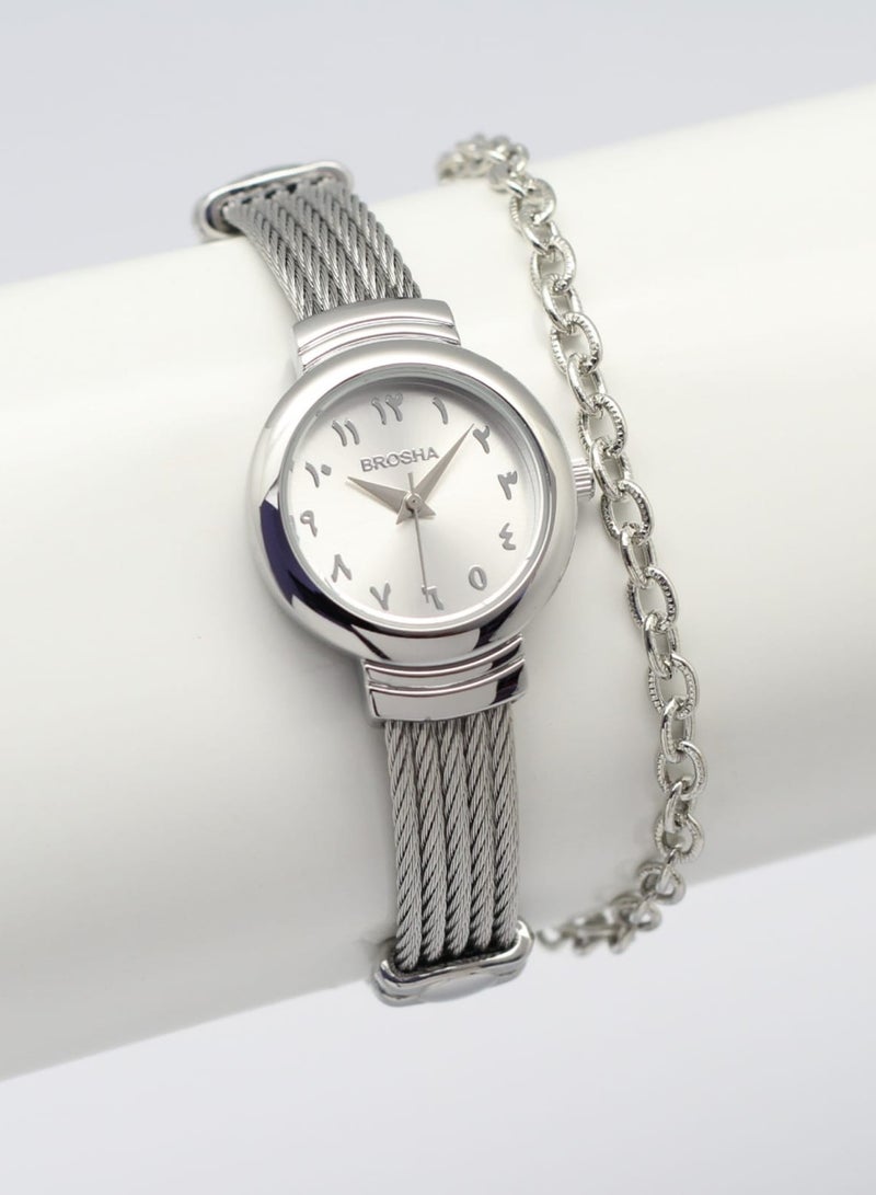 A high-quality, waterproof women's wrist watch inspired by the famous Versace watches (Arabic numerals)