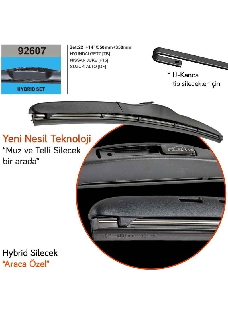 RBW 92607 Hyundai Getz 2002-2009 Hybrid Wiper (Hook Md)  - Image 4