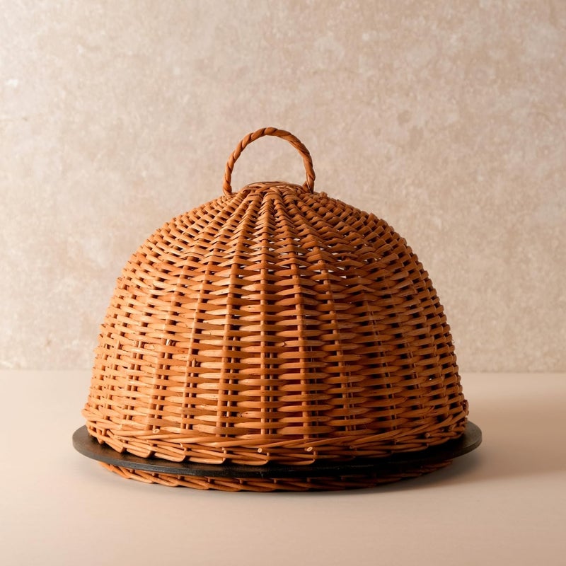 Peepul Tree Willow Wicker Wooden Serving Platter with Lid Handmade Premium Wooden Serving Platter for Snacks Ideal for Serving Cookies Dry Fruits Breads Sweets Handmade in Kashmir - Image 5