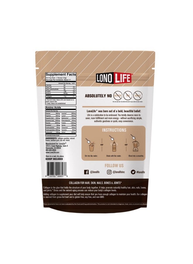 LonoLife Mocha Collagen Peptides With 10G Protein Paleo And Keto Friendly 8Ounce Bulk Container Packaging May Vary - Image 3