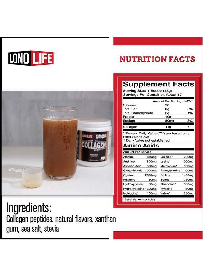 LonoLife Mocha Collagen Peptides With 10G Protein Paleo And Keto Friendly 8Ounce Bulk Container Packaging May Vary - Image 4