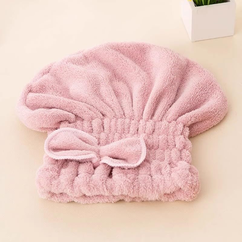 SIQITECHUK Cross product compatible Super Absorbent Hair Drying Cap Microfibre Hair Towel Wrap Women Coral Fleece Dry Hair Hat Turban Hair Towel Cap Shower Cap Quick Drying Bath Head Wrap for Ladies Girls Wet Hair Long Thick Curly Hair Upgraded general grade quality - Image 4
