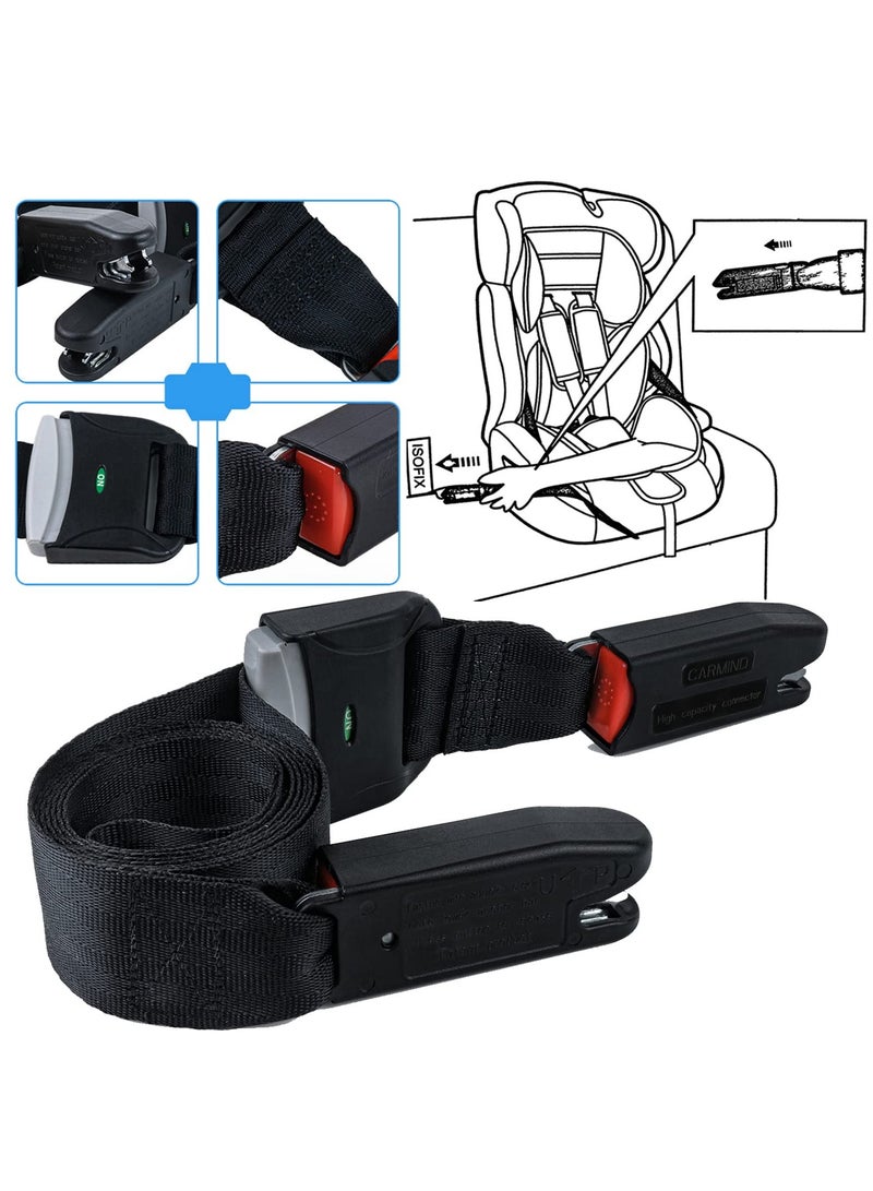 ISOFIX Car Seat Strap Adjustable Retractable Versatile Fixing Strap Seats Belt, Compatible with General ISOFIX Baby Seat Car, Fixing Straps with Latch Interface, withstand 15000N Tension - Image 1