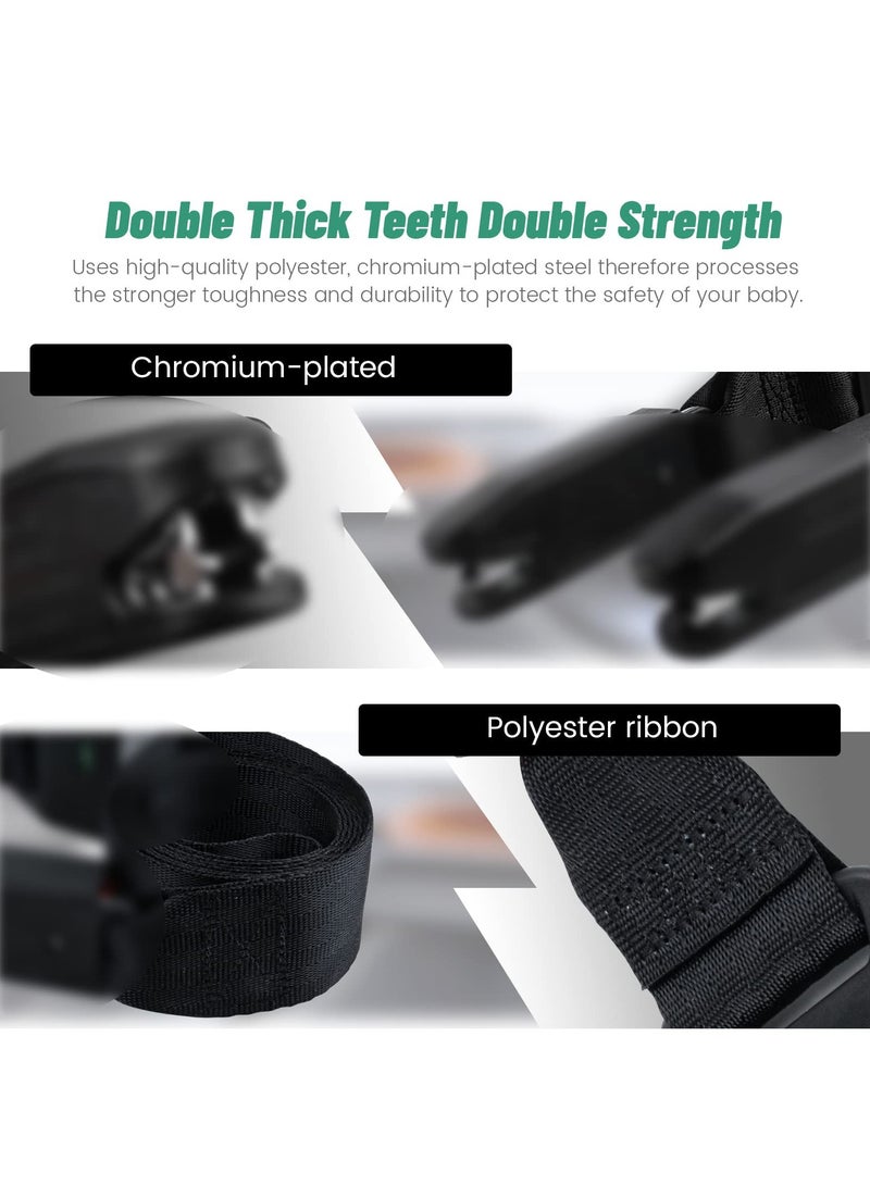 ISOFIX Car Seat Strap Adjustable Retractable Versatile Fixing Strap Seats Belt, Compatible with General ISOFIX Baby Seat Car, Fixing Straps with Latch Interface, withstand 15000N Tension - Image 4