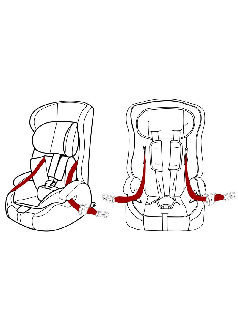 ISOFIX Car Seat Strap Adjustable Retractable Versatile Fixing Strap Seats Belt, Compatible with General ISOFIX Baby Seat Car, Fixing Straps with Latch Interface, withstand 15000N Tension - Image 2