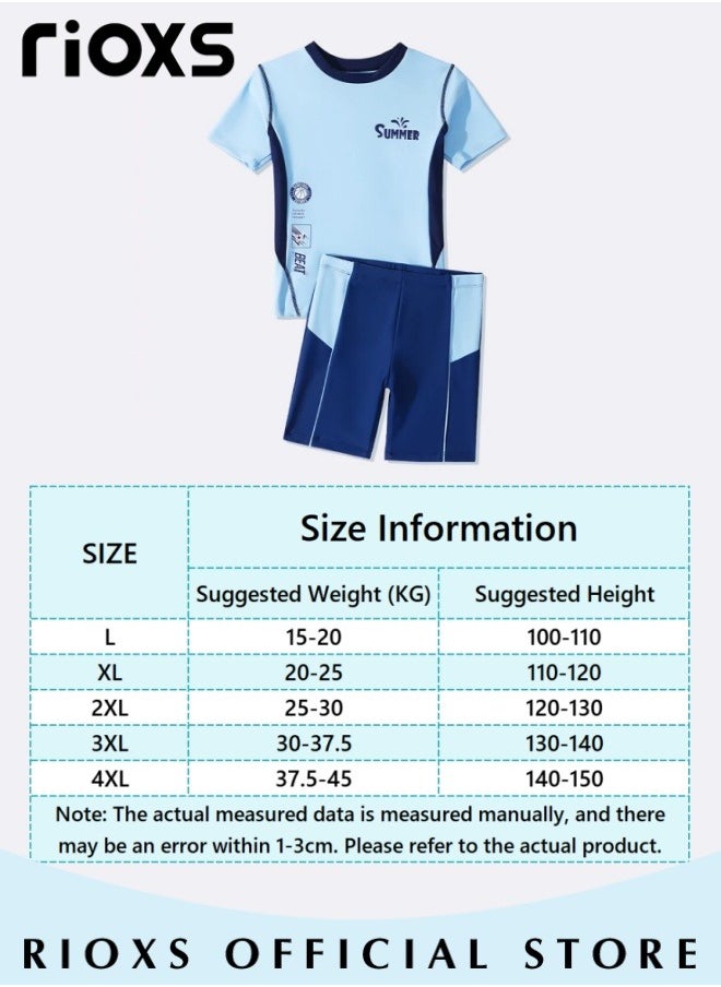 2-Piece Rash Guard Swimsuit for Boys, Moisture-wicking Breathable Swimming Costume Set, Fashionable Short Sleeve Swimwear, Made of Efficient Quick-drying and High-density Fabric, Suitable for Surfing, Diving, Swimming or Beach Activities - pzsku/Z7AB89BDD23C25A5EDB1BZ/45/_/1719286025/c7bca2f6-0770-405c-a2cd-c114bf33bb2d