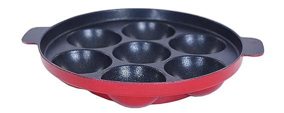 VOMI Appam bada Non Stick 12 Cavities Appam Patra/Appam Pan/Maker/Pan Cake Maker/ponganalu/gunta ponganalu with Lid 24 cm - Image 3