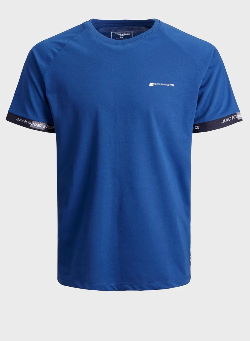JACK & JONES Logo Cuff Crew Neck T-Shirt